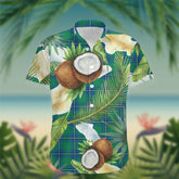 Irvine Tartan Hawaiian Shirt Hibiscus, Coconut, Parrot, Pineapple - Tropical Garden Shirt