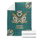 Irvine Ancient Tartan Gold Courage Symbol Blanket