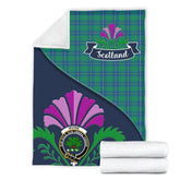Irvine Tartan Crest Premium Blanket - Thistle Style