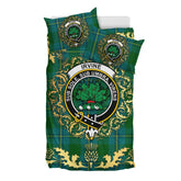 Irving of Bonshaw Tartan Crest Bedding Set - Golden Thistle Style