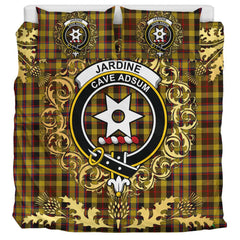 Jardine of Castlemilk Tartan Crest Bedding Set - Golden Thistle Style