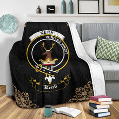 Keith Crest Tartan Premium Blanket Black