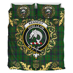 Kennedy Tartan Crest Bedding Set - Golden Thistle Style