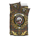 Kennedy Weathered Tartan Crest Bedding Set - Golden Thistle Style