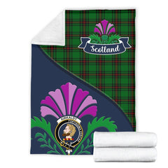 Kirkaldy Tartan Crest Premium Blanket - Thistle Style