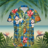 Laing Tartan Hawaiian Shirt Hibiscus, Coconut, Parrot, Pineapple - Tropical Garden Shirt