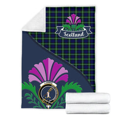 Lammie Tartan Crest Premium Blanket - Thistle Style