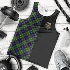 Leslie Hunting Tartan Crest Men's Tank Top - Cross Style