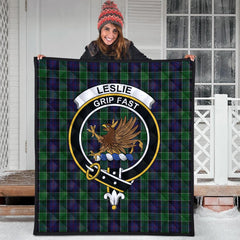 Leslie Hunting Tartan Crest Quilt