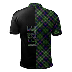 Leslie Hunting Tartan Polo Shirt Half of Me - Cross Style