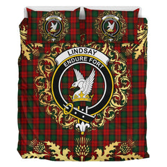 Lindsay 02 Tartan Crest Bedding Set - Golden Thistle Style