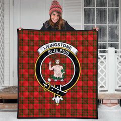 Livingston (MacLea) Modern Tartan Crest Quilt