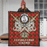 Livingstone Modern Tartan Crest Legend Gold Royal Premium Quilt