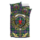 Logan Ancient Tartan Crest Bedding Set - Golden Thistle Style