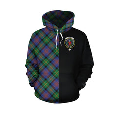 Logan Ancient Tartan Hoodie Half of Me - Cross Style