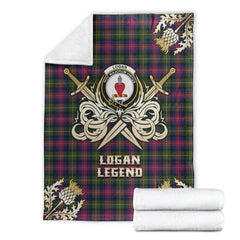Logan Modern Tartan Gold Courage Symbol Blanket
