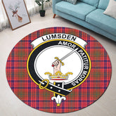 Lumsden Modern Tartan Crest Round Rug