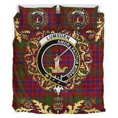Lumsden Short Tartan Crest Bedding Set - Golden Thistle Style