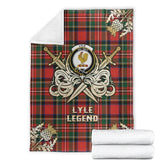 Lyle Tartan Gold Courage Symbol Blanket