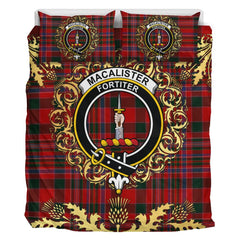 MacAlister 01 Tartan Crest Bedding Set - Golden Thistle Style
