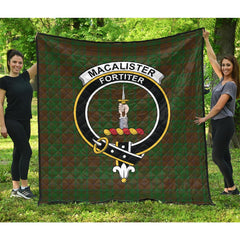 MacAlister of Glenbarr Hunting Tartan Crest Quilt