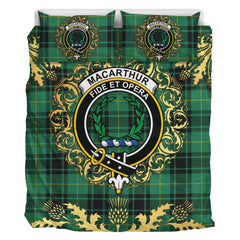 MacArthur Ancient Tartan Crest Bedding Set - Golden Thistle Style