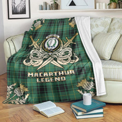 MacArthur Ancient Tartan Gold Courage Symbol Blanket