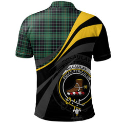 MacAulay Hunting Ancient Tartan Polo Shirt - Royal Coat Of Arms Style