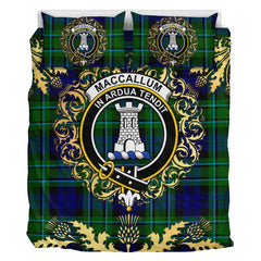 MacCallum Modern Tartan Crest Bedding Set - Golden Thistle Style