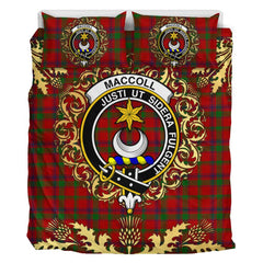 MacColl 01 Tartan Crest Bedding Set - Golden Thistle Style