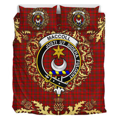 MacColl 02 Tartan Crest Bedding Set - Golden Thistle Style