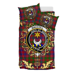 MacColl Hunting Tartan Crest Bedding Set - Golden Thistle Style