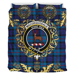MacCorquodale 2 Tartan Crest Bedding Set - Golden Thistle Style