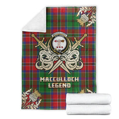 MacCulloch Tartan Gold Courage Symbol Blanket