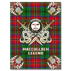 MacCulloch Tartan Gold Courage Symbol Blanket