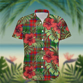MacCulloch (McCulloch) Tartan Hawaiian Shirt Hibiscus, Coconut, Parrot, Pineapple - Tropical Garden Shirt
