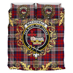 MacDonald Dress Irish Tartan Crest Bedding Set - Golden Thistle Style