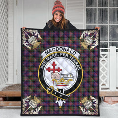 MacDonald Modern Tartan Crest Premium Quilt - Gold Thistle Style