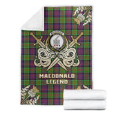 MacDonald of Clanranald Tartan Gold Courage Symbol Blanket