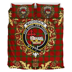 MacDonald of Sleat Tartan Crest Bedding Set - Golden Thistle Style