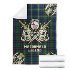 MacDonald of the Isles Hunting Modern Tartan Gold Courage Symbol Blanket