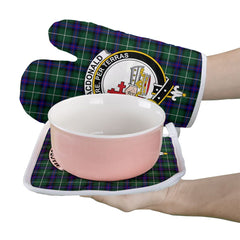 MacDonald Of The Isles Hunting Modern Tartan Crest Oven Mitt And Pot Holder (2 Oven Mitts + 1 Pot Holder)