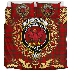 MacDonell of Keppoch 02 Tartan Crest Bedding Set - Golden Thistle Style