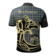 MacDonnell of Glengarry Ancient Tartan Polo Shirt Viking Wolf