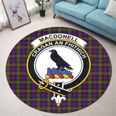 MacDonnell of Glengarry Modern Tartan Crest Round Rug