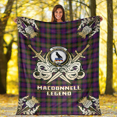 MacDonnell of Glengarry Modern Tartan Gold Courage Symbol Blanket