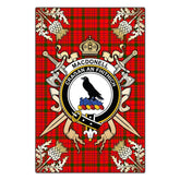 MacDonnell of Keppoch Modern Tartan Crest Black Garden Flag - Gold Thistle Style