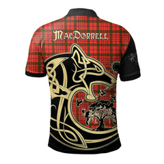 MacDonnell of Keppoch Modern Tartan Polo Shirt Viking Wolf