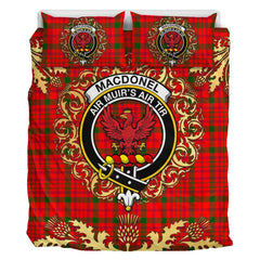 MacDonnell of Keppoch Modern Tartan Crest Bedding Set - Golden Thistle Style