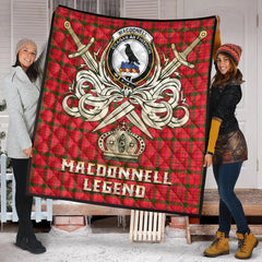 MacDonnell of Keppoch Modern Tartan Crest Legend Gold Royal Premium Quilt
